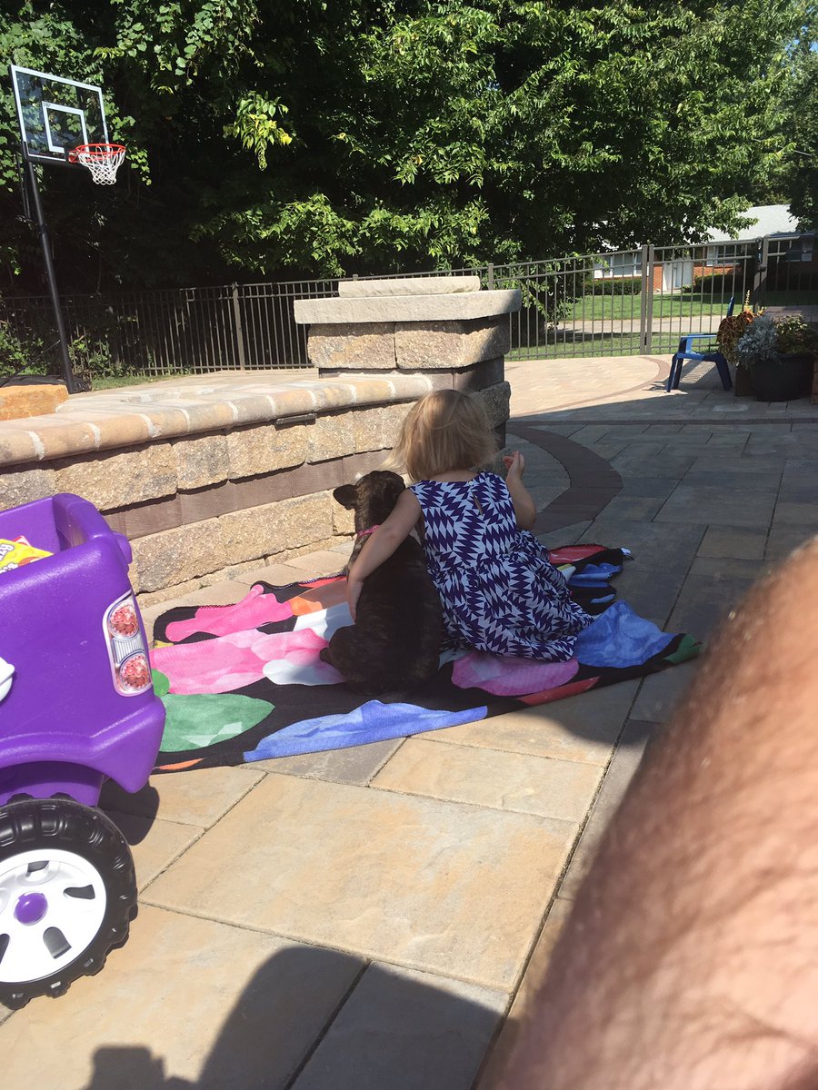 Coach_Finn's tweet photo. A girl and her puppy at a tea party:) #friendsfornow #Frenchie ❤️🐶 https://t.co/H6B0Ng5Xmz