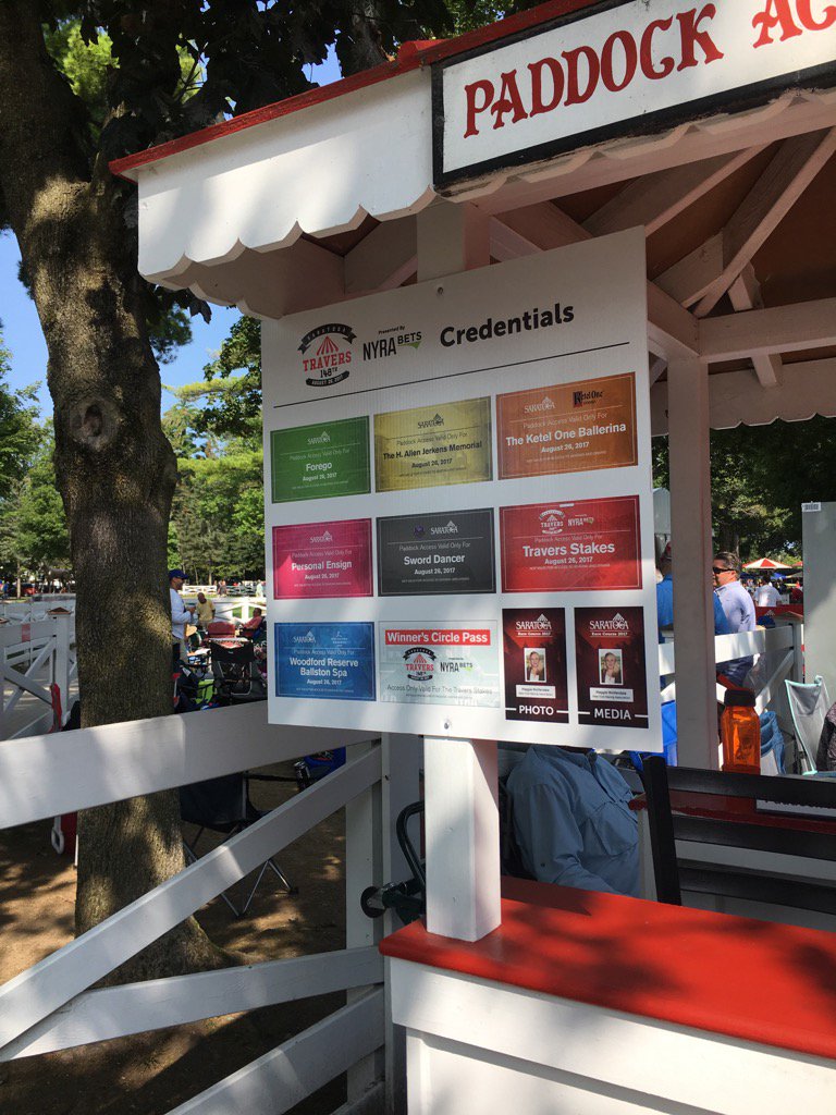 SaratogaGoose's tweet photo. Some paddock restrictions today to give the horses some room. It'll still be packed in there. https://t.co/Obub3TxjQ3