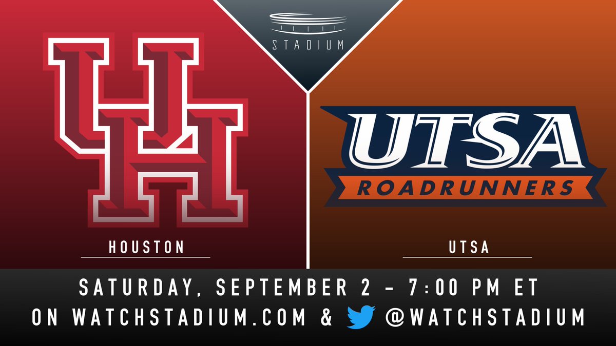 Stadium's tweet photo. ONE more week until you can watch @UHCougarFB and @UTSAFTBL square off LIVE with us! https://t.co/Bb9f1TfCEi