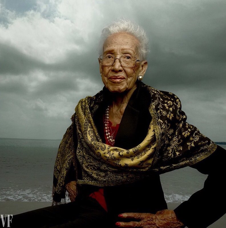 womensmarch's tweet photo. Happy 99th birthday to #KatherineJohnson, the indomitable NASA mathematician who guided us to the moon and back! ✨ https://t.co/jRRxmGLb88