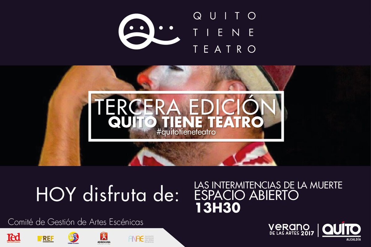 quitoteatro's tweet photo. ¡No te pierdas hoy 26 de Agosto desde las 11:00 AM las obras de teatro en el Parque Itchimbía! #QuitoTieneTeatro https://t.co/fKzzF9qItu