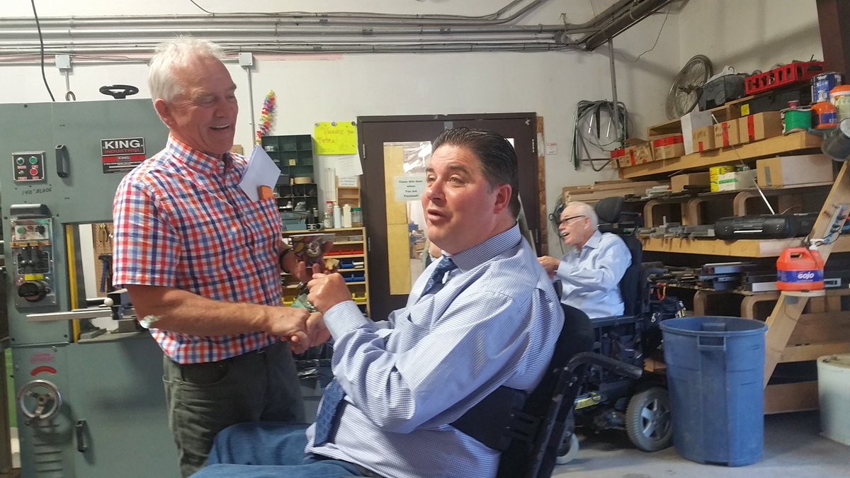MakerMakeChange's tweet photo. Great to meet with @kenthehr and talk about #makeaccess for people with disabilities Tetra Calgary @DisabilityFdn. https://t.co/Clh8BJ1igC
