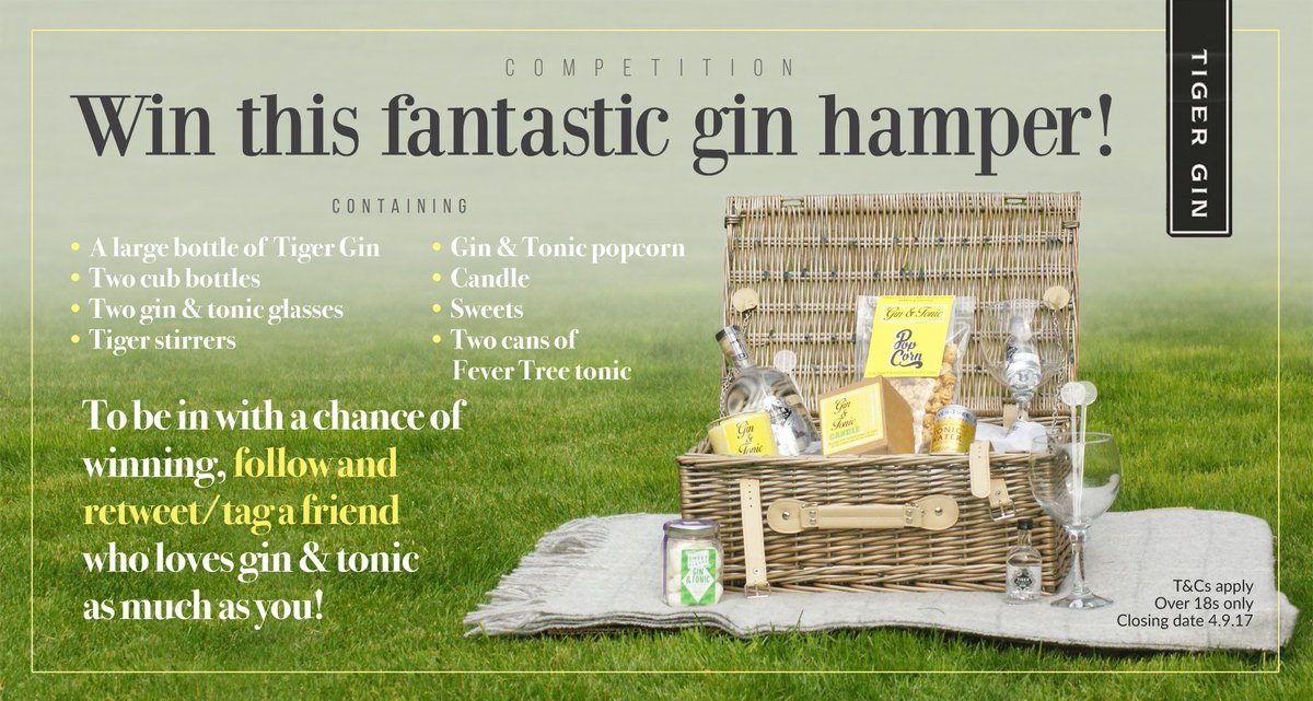 TheTigerGin's tweet photo. COMPETITION TIME - WIN A GIN HAMPER!
Follow Retweet &amp; tag a friend 
Over18 T&amp;Cs apply https://t.co/abHllP1H9s