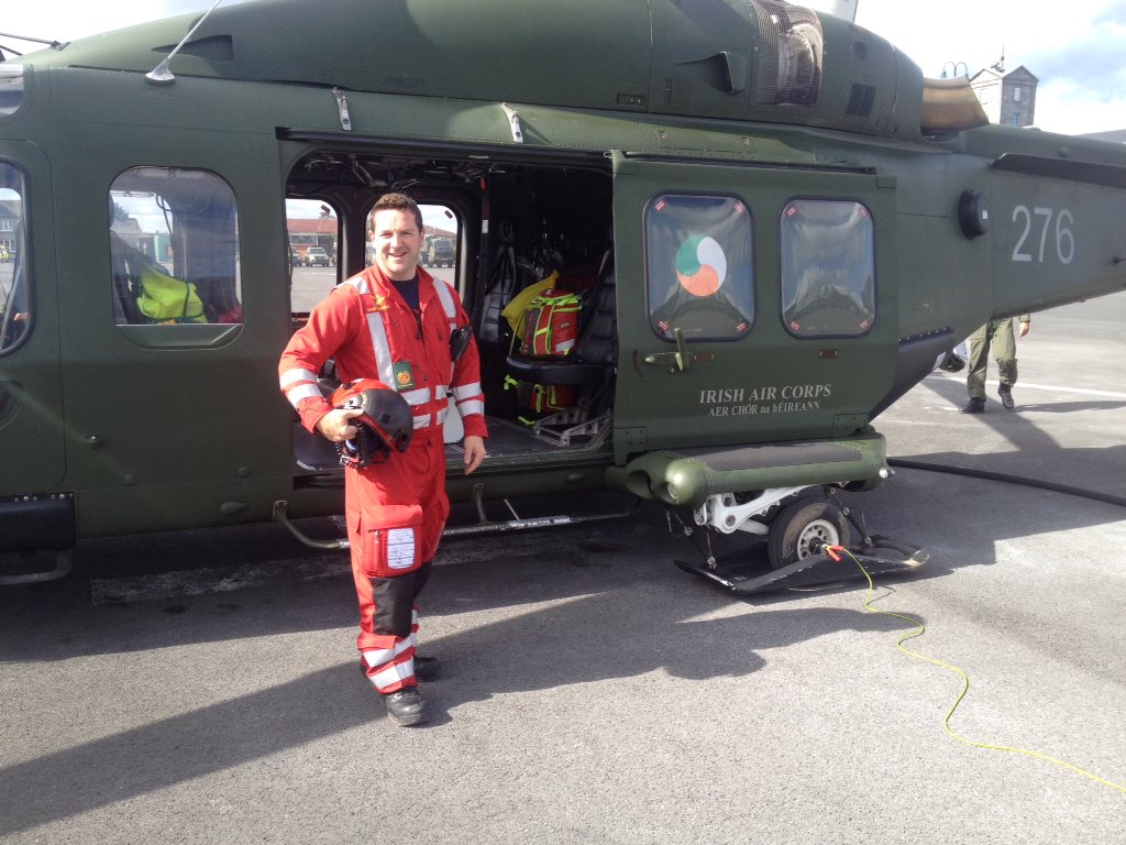 HennellyDavid's tweet photo. #KerryvMayo come on MAYO @IrishAirCorps @AmbulanceNAS  wearing the right colours today. catching glimpses of the match between calls https://t.co/C0qGNtQNNl