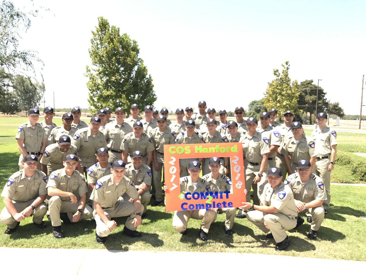 COSHanford's tweet photo. Class 140 of the Basic Police Academy is Committed to Complete!  
#coshanford #commit2complete https://t.co/n0VZP9KoLB