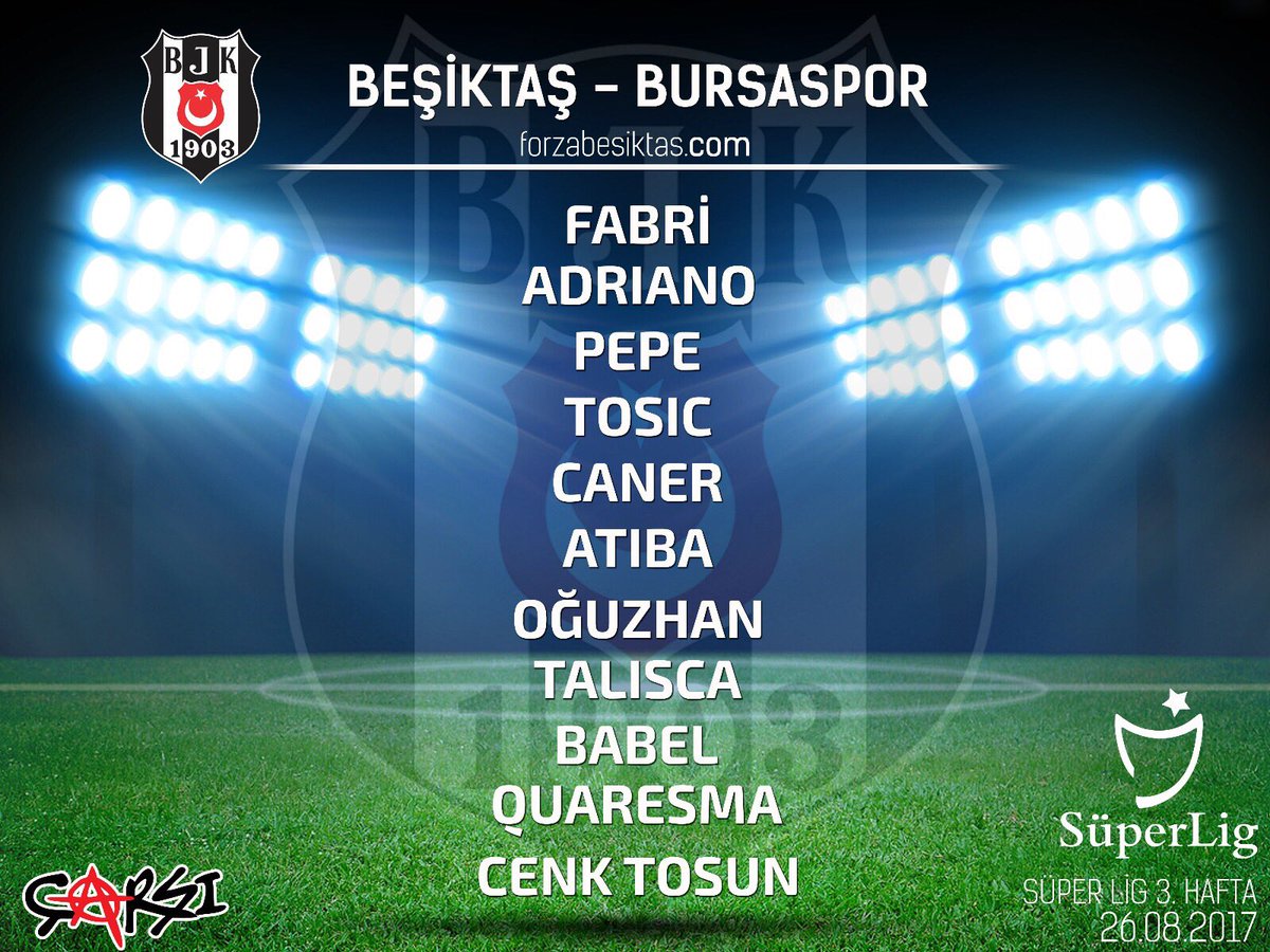 forzabesiktas's tweet photo. Beşiktaşımızın Bursaspor maçı 11'i: https://t.co/VwBPMVsnI8