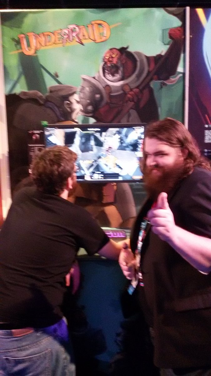 UnderRaid's tweet image. Only a few hours of #gamescom2017 left! Thank you @Tyrienous and @ANuclearError for playing #underraid