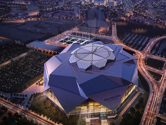HNRealtors's tweet photo. Excited for the opening of the new Mercedes-Benz stadium for tonight's 1st Falcons home game? #ProudRealEstatePartner of the @AtlantaFalcons https://t.co/raqqXfzFaQ