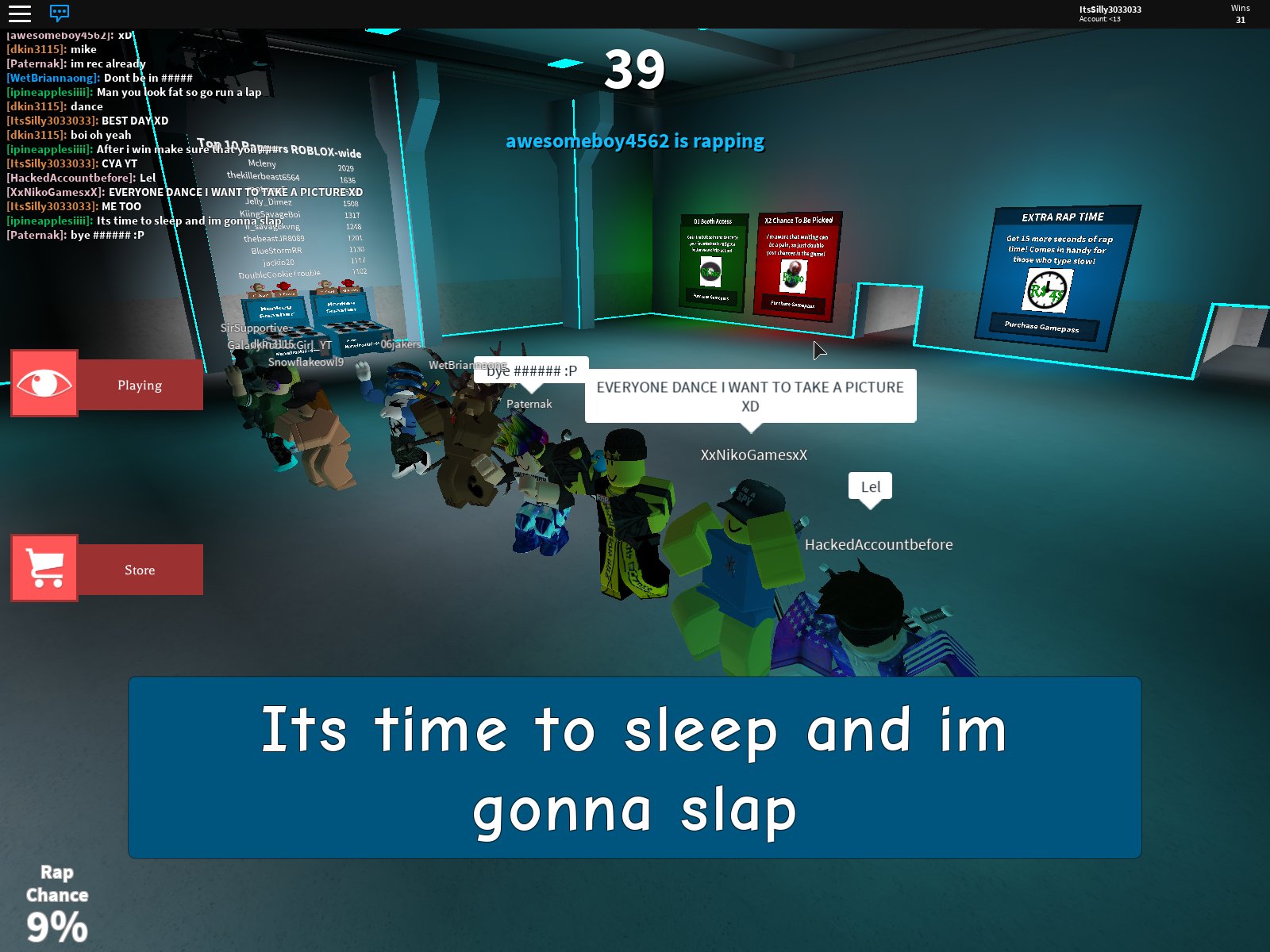 Itssilly3033033 On Twitter Dance Party Amazing Game Auto Rap Battles 2 Lol You Think It S A Club Nope It S A Rap Battles 2 - awesome raps for roblox