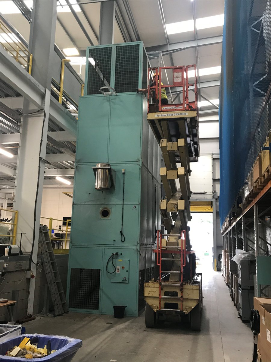 CKServices1990's tweet photo. Today moving a 500Kw Powrmatic TE air rotational heater which we installed 6 years ago into a new position in the clients factory https://t.co/cQHJp8BEJ7