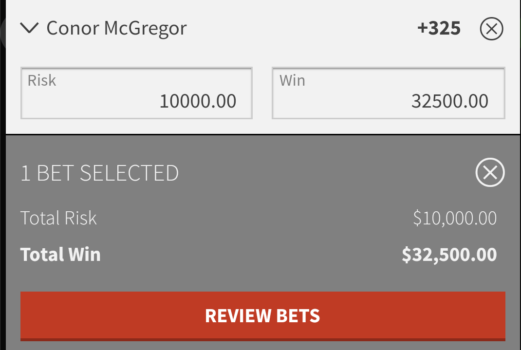 MoneyMatches's tweet photo. Last night we threw 10k down on McGregor!
If we win we will share our winnings with everyone that RT's this post!
Go! https://t.co/c12btZzbs8