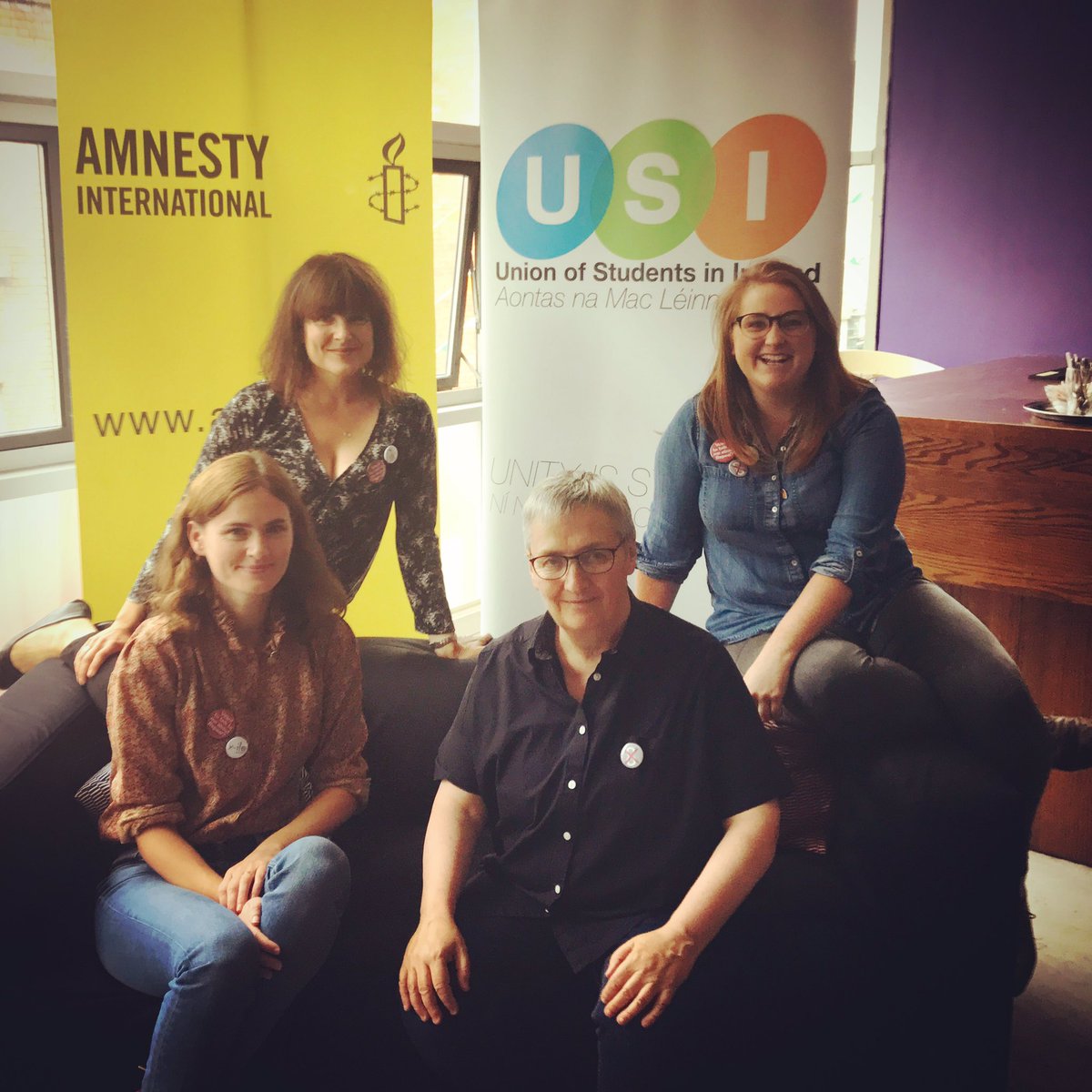 amle_ie's tweet photo. #Students4Choice chatted today about 'Repeal' & answered Q's over a cuppa at @artistsrepeal8's event 👋🏻 TY also @TaraFlynn/@AmnestyIreland! https://t.co/W9yP72UjSO