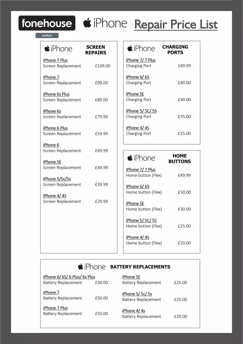 fhbelfast's tweet photo. Pricing with expertise and qualifications to match! Find us in the @KCbelfast pricing for other models available on request 028 90 611121 🙄 https://t.co/11dUGkW81h