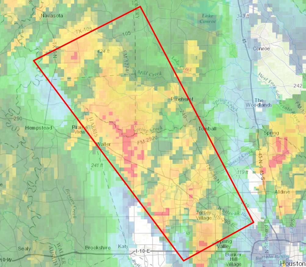 HoustonOEM's tweet photo. ⚠️Another TORNADO WARNING issued for west Houston until 5:00pm.  SEEK SHELTER IMMEDIATELY. https://t.co/DQRVKIMQbb #houwx https://t.co/pcbjI2LGYU