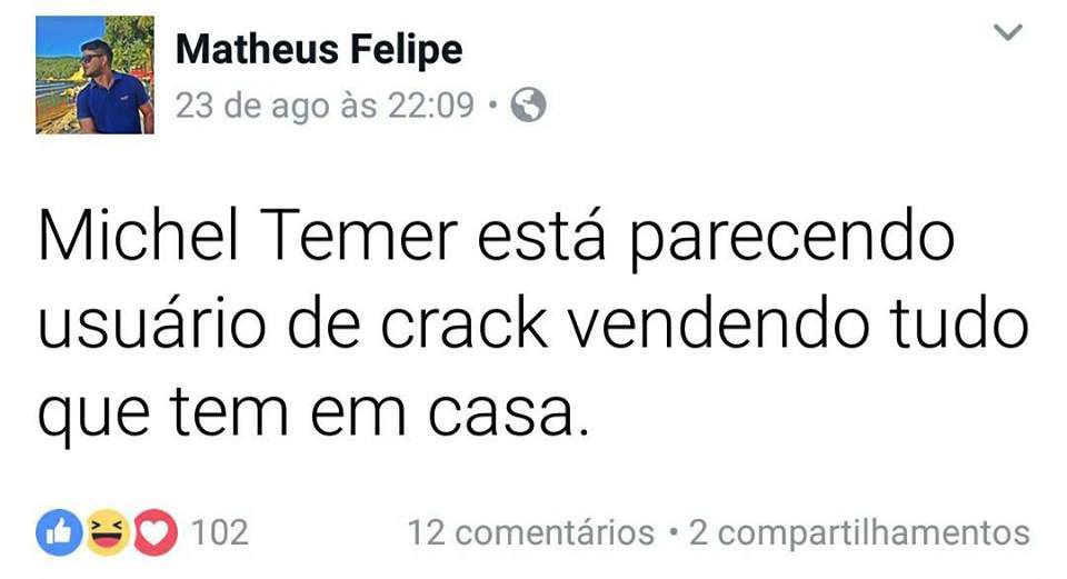 politicanoblog's tweet photo. #Helicoca #Politicos #ForaTemer #PrivatizandoTudo #BrasilJS2017 https://t.co/h8SXCHtPFl