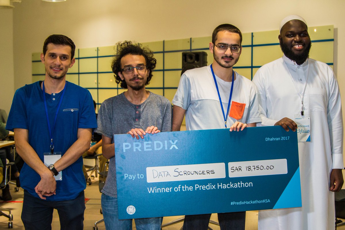 gevernova_ksa's tweet photo. The winning team at #PredixHackathonKSA developed a solution on #Predix that greatly contributes to #Saudi's HC industry, Congratulations! https://t.co/lO7xSulJ3w