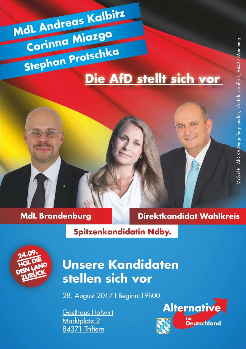 AfDProtschka's tweet photo. #AfD #Triftern https://t.co/hxlzT6JZ7G