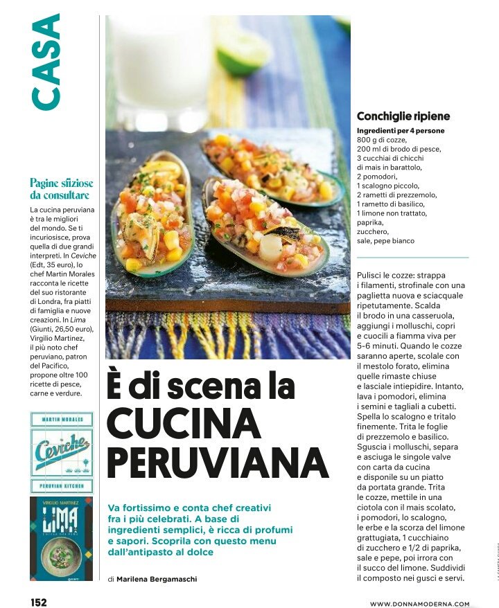 EDTlibri's tweet photo. Il nostro #Ceviche su @DonnaModerna. È di scena la cucina peruviana con @martinceviche! Gnam &amp; slurp. https://t.co/qI9kJYWIzB