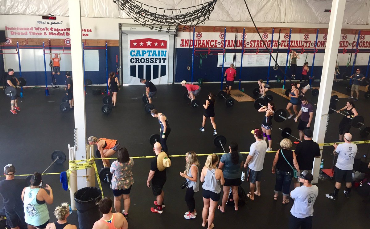 capncrossfit's tweet photo. Happy hardworking athletes in the 11:00 heat #Hotshots19 Memorial WOD @crossfit https://t.co/GUDMN45kIO