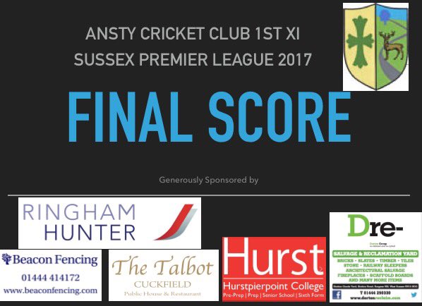 AnstyCC's tweet photo. Another win for little ol' Ansty! Tremendous performance that went to the wire as the 1s chase 215 9 down. #upthesty πΊ https://t.co/8qA3b0cJgX