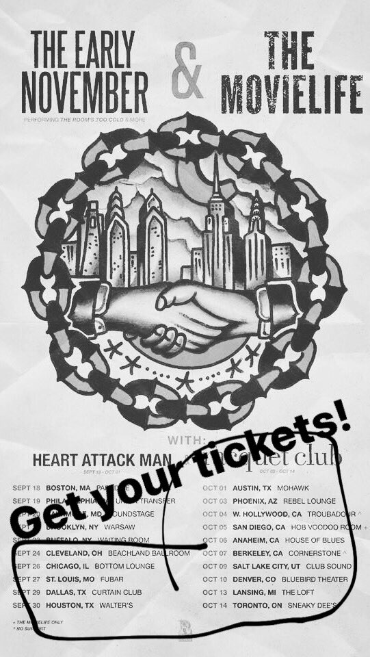 We’re pumped@to hit the road as touring memebers of <a href="/theearlynov/">The Early November</a>! Get your tixs.  It’s gonna be kick ass.