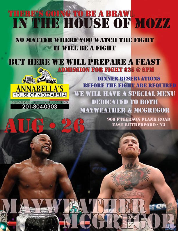 AnnabellasMozz's tweet photo. Come &amp; enjoy some good food and a fight!!  Also William Pompeo and the Professionals will be performing!!! https://t.co/BL5SpX1lP0