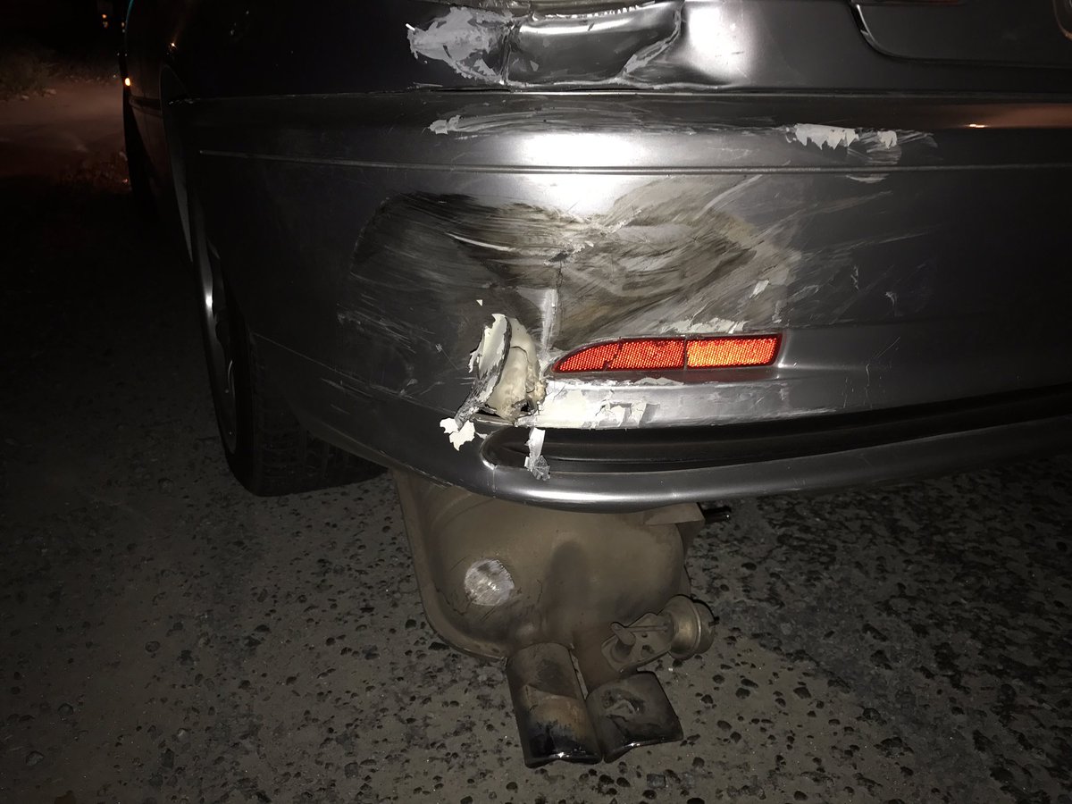 Dude who crashed into me a few minutes ago could hardly stand. He is now in big trouble. Drunk driving has only one outcome