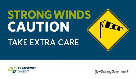 nztacwc's tweet photo. STRONG WINDS: Between #SH73 Springfield to Arthurs Pass. Extra care required Caravans, Campervans, High Sided Vehicles and Motorbikes. ^MF https://t.co/acwDmZTfZ1