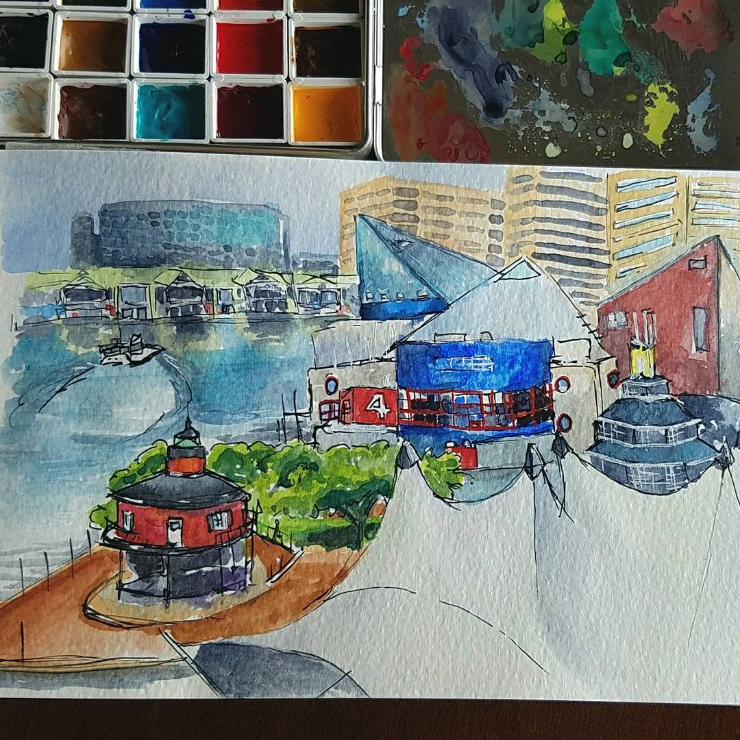 inspiratedeye's tweet photo. Baltimore staycation!
#innerharbor #watercolorpainting #baltimore https://t.co/R3OA8nuFfc