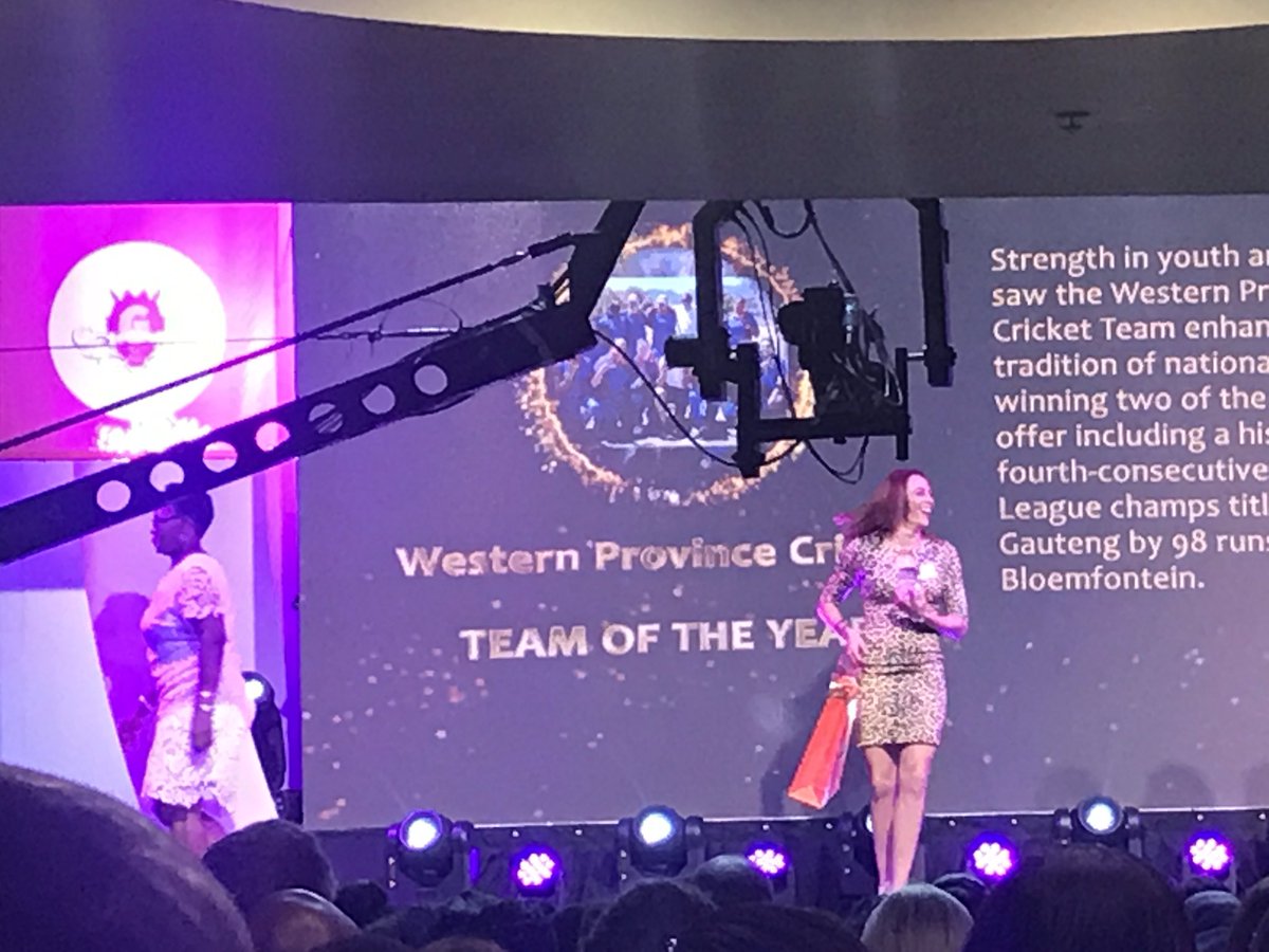 ProteasMenCSA's tweet photo. Congratulations @WPWomensCricket on winning Team of the Year! Well done Lexie &amp; team. #gsport12 https://t.co/ba4CZEgeGT