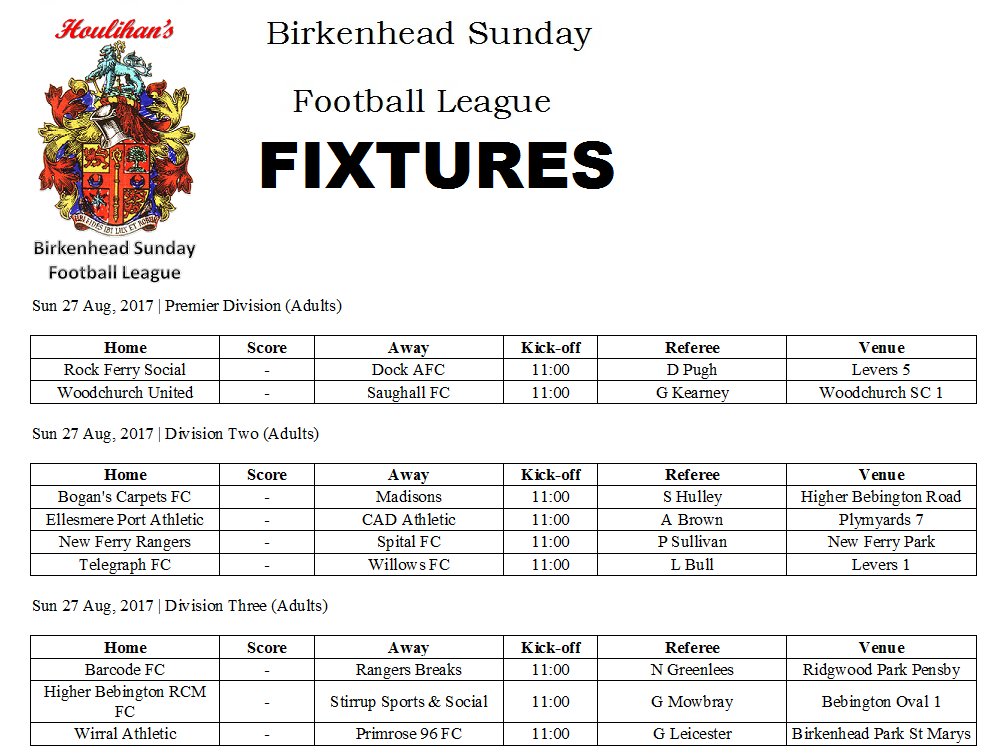 bheadsunleague's tweet photo. Confirmed fixtures &amp; referee appointments for tomorrow ✅ https://t.co/xfMVBp1uRm https://t.co/YaRXV0hVYj