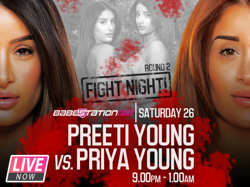 🥊Round 2 has begun!
@preeti_young vs.@Priya_Y 

This is going to be the cam show of the century!

LIVE NOW!👇
https://t.co/QL3uLDpJ7A https://t.co/HKsbI950W7