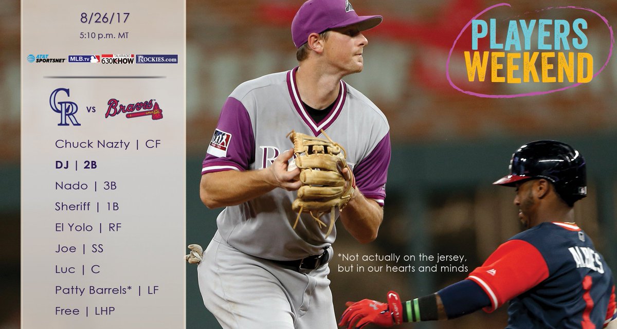 Rockies's tweet photo. Harry just filled out his lineup card for Game 2 of #PlayersWeekend.

Still don't know the nicknames? Here you go: https://t.co/a3n23gwJ0E https://t.co/MKv8e8Rpiz