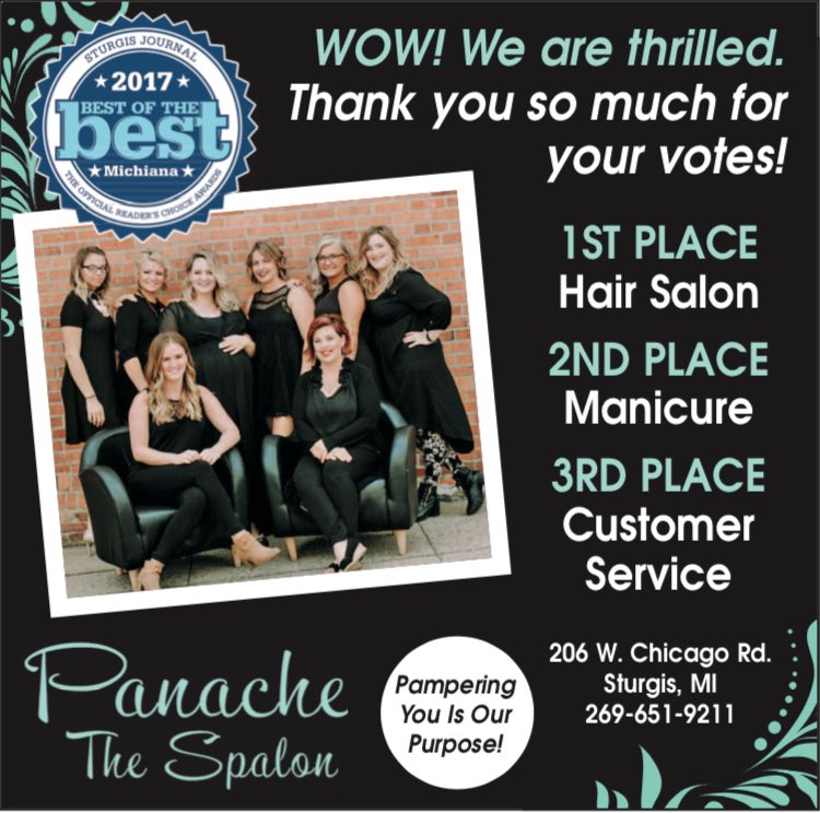 spalonpanache's tweet photo. Head over to @spalonpanache on Facebook for a chance to win a $100 gift certificate! Thank you for choosing us as #bestofthebest #michiana https://t.co/qJWVCBbDhr