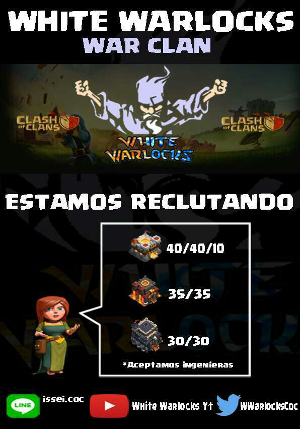WWarlocksCoC's tweet photo. Estamos reclutando para próximos proyectos, que esperas para unirte 👊🔝 https://t.co/HA35O36HuQ