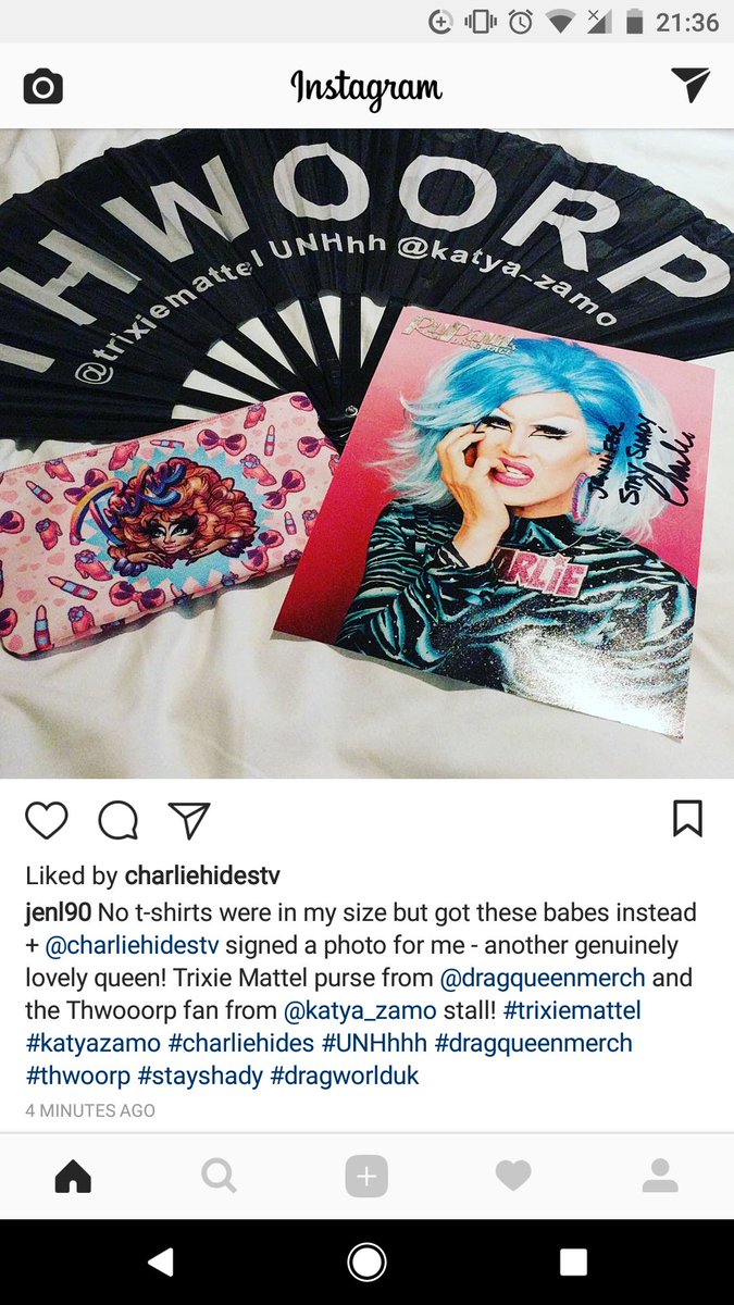 jen_90x's tweet photo. Charlie Hides liked my Instagram photo... No I'm not jumping on the bed... Shut up 😱😭❤️ #charliehides #rpdrs9 https://t.co/0RQjoYTXa4