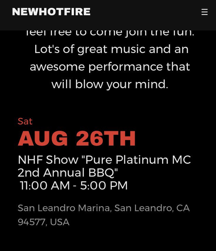 NEWHOTFIRE's tweet photo. NHF performance @ 3pm today #Bayarea https://t.co/j2AMs57GIu