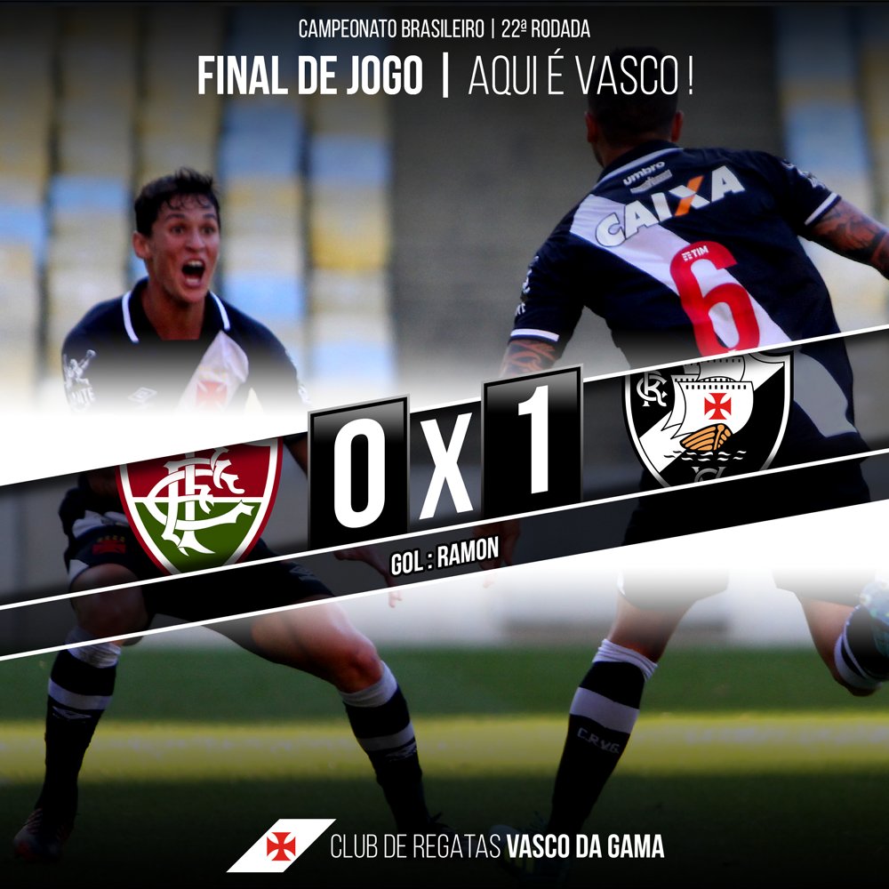 SUA IMENSA TORCIDA É BEM FELIZ! Com gol do lateral Ramon, Gigante da Colina bate o Fluminense no clássico do Maracanã! #EstamosJuntosVasco