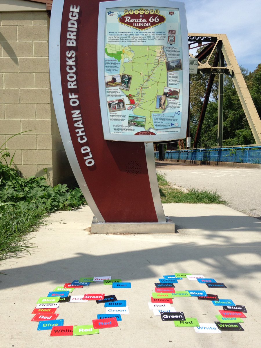 KaleidoCards's tweet photo. Walked over Mississippi on #OldChainOfRocksBridge #Route66. Has 22 degree bend and gas station in middle. Strange place for #KaleidoCards... https://t.co/aFZqvfqjut