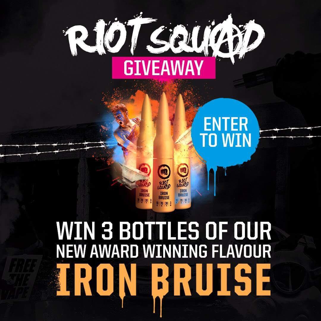 #RIOTSQUAD E JUICE GIVEAWAY FOR THREE WINNERS! #IRONBRUISE GIVEAWAY ON OUR GROUP! WITH #THEVAPINGGURU m.facebook.com/groups/2523952…