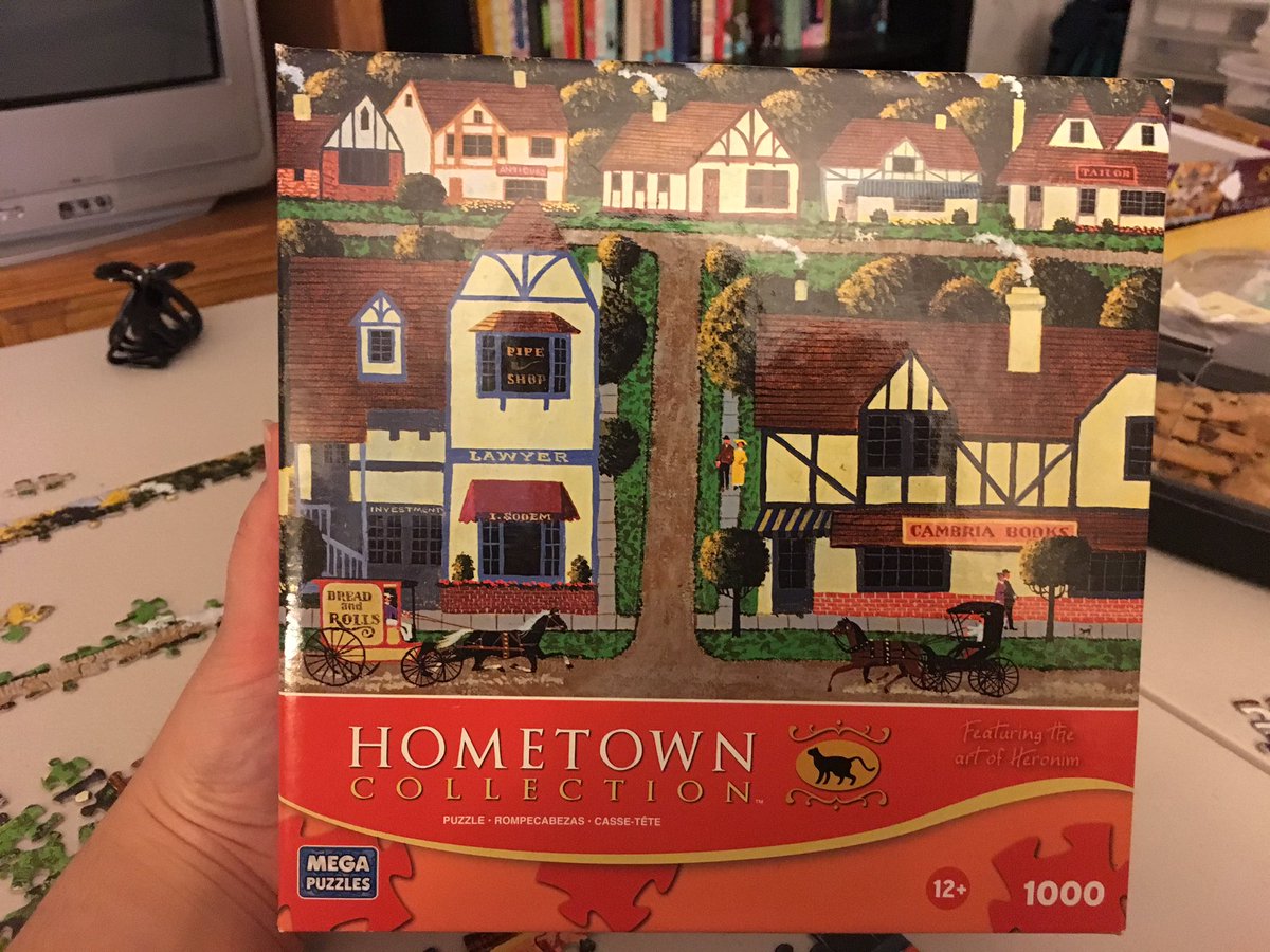 SheLovesPuzzles's tweet photo. Another @MegaPuzzles #HometownCollection jigsaw puzzle I'm working on https://t.co/8c6luhBnno