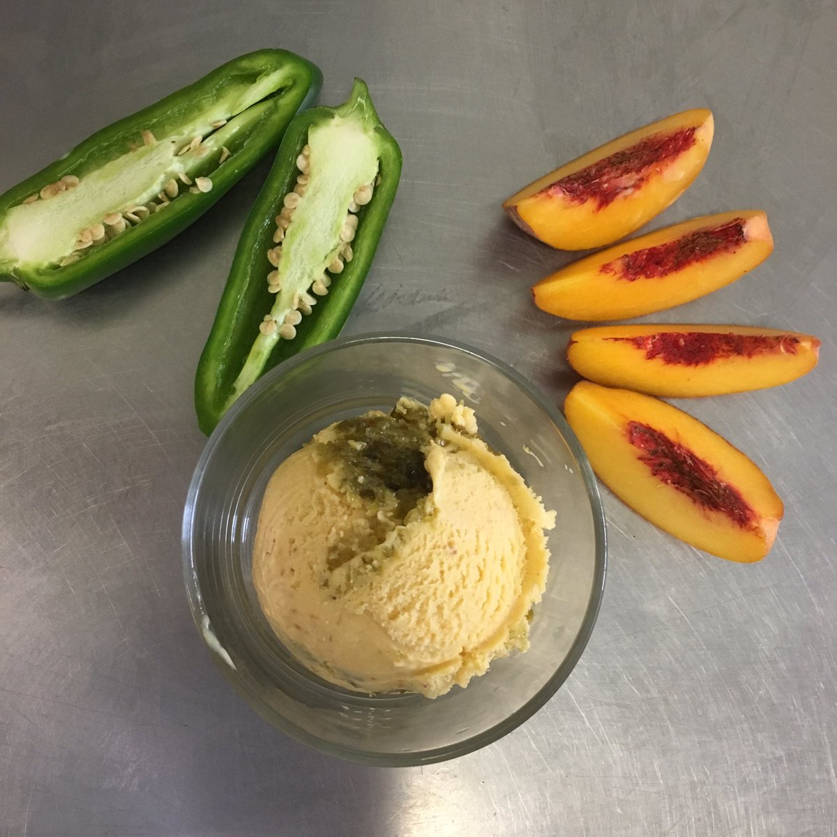 New Flavor! Yellow Peach &amp; Candied Jalapeño Gelato