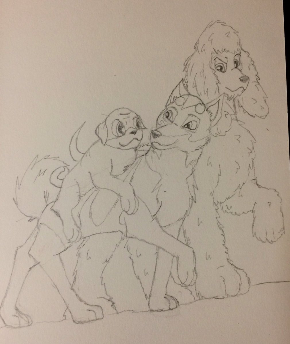 KuRIDER_Hazama's tweet photo. Adrian on Shiro's back and Orak raising an eyebrow at them. #dogs #dogcharacters #NationalDogDay https://t.co/zOjbjlno82