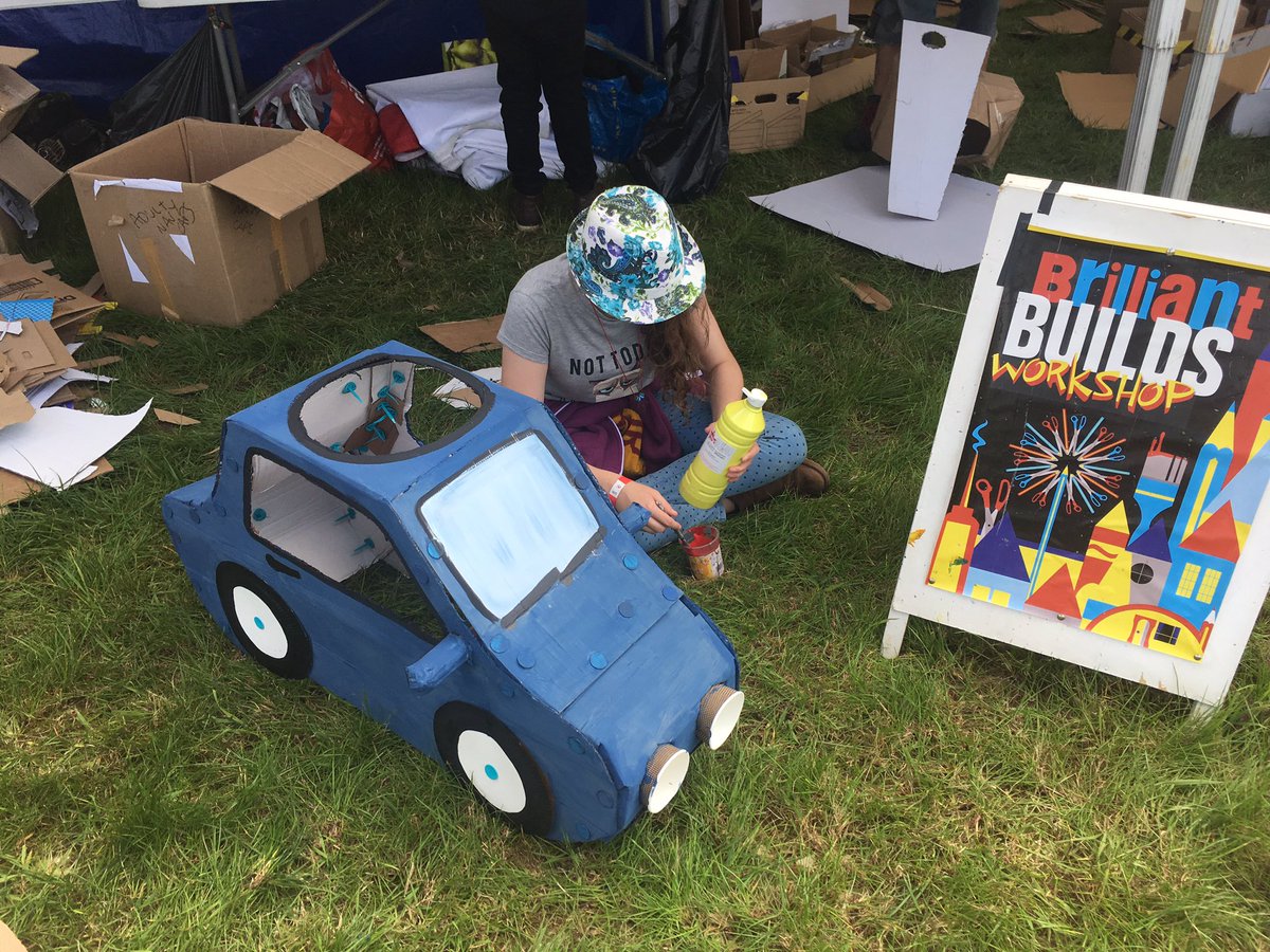 BrilliantBuilds's tweet photo. Loving @Carfestevent ! @BBCCiN #Pudsey has donated lots of cardboard from his shop! We are turning it into cars! Come and join in! https://t.co/kH5XS3UBRN