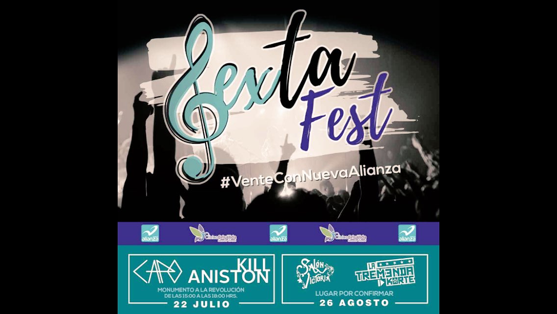 burguenol's tweet photo. @NuevaAlianza @NAlianzaCDMX #SextaFest @Dora_Talamante Hoy #LaTremendaKorte #26Agosto #VenteConNuevaAlianza https://t.co/4OWCiEIHkJ