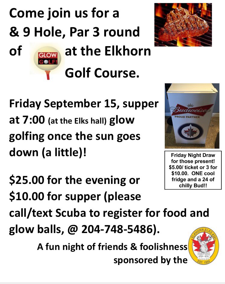 Elk_Elks381's tweet photo. Sept 15, Glow Golfing anyone?? https://t.co/pfx5h2h0Pu
