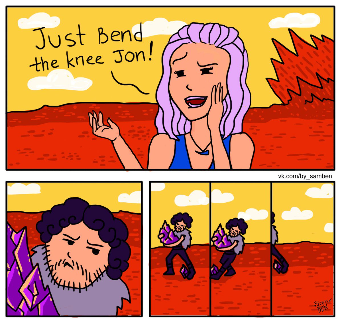 _SamBEN's tweet photo. #GameOfThrones #JonSnow #bendtheknee #samben #comics https://t.co/dWbkHEGE61