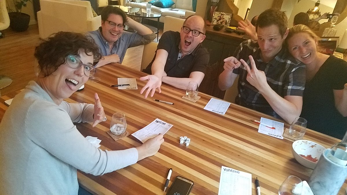 Maggie913's tweet photo. On her next turn, they're was ANOTHER Yahtzee with all 5's!!! https://t.co/ssYdArjYGy
