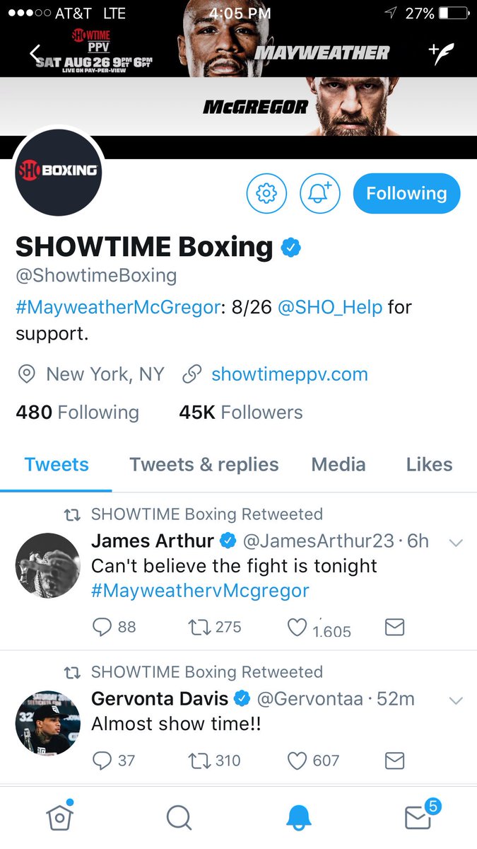 JamesArthur23's tweet photo. Pretty sick. Thanks @ShowtimeBoxing https://t.co/28Sh66WG58