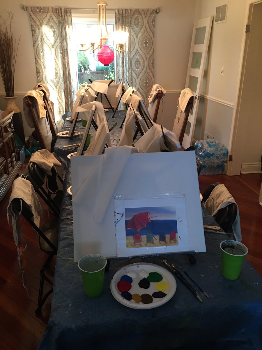 CreationsEvent's tweet image. Private #part and paint#bridal shower#painting party book today!